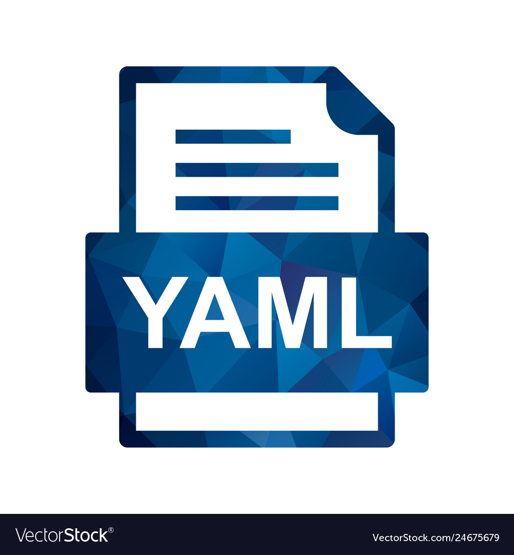 Yaml file document icon Royalty Free Vector Image