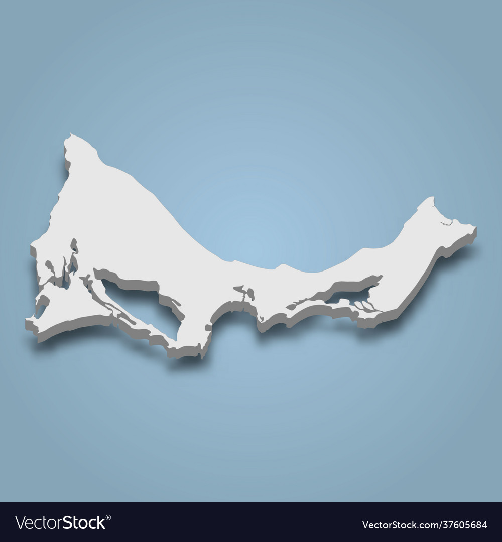 3d isometric map providenciales is an island Vector Image