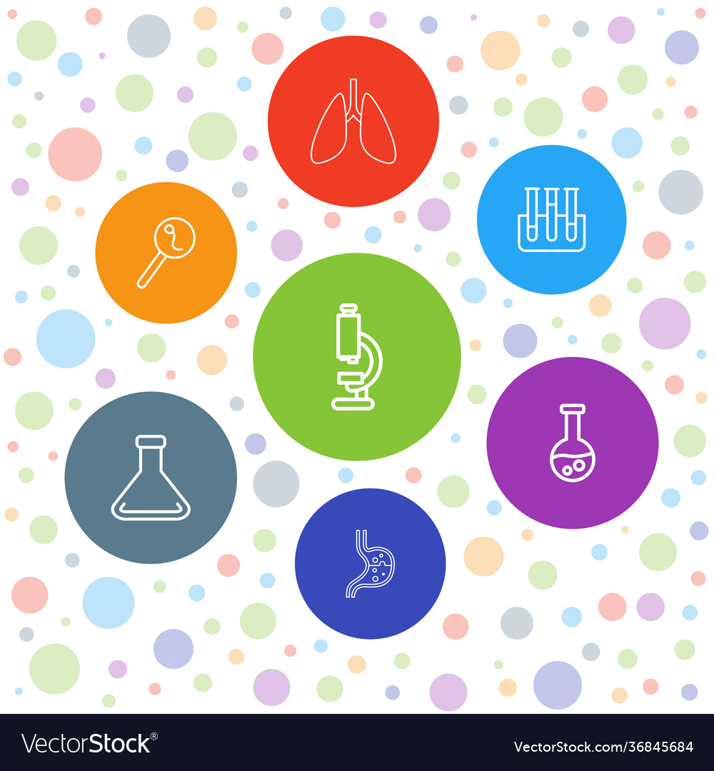 7 biology icons Royalty Free Vector Image - VectorStock