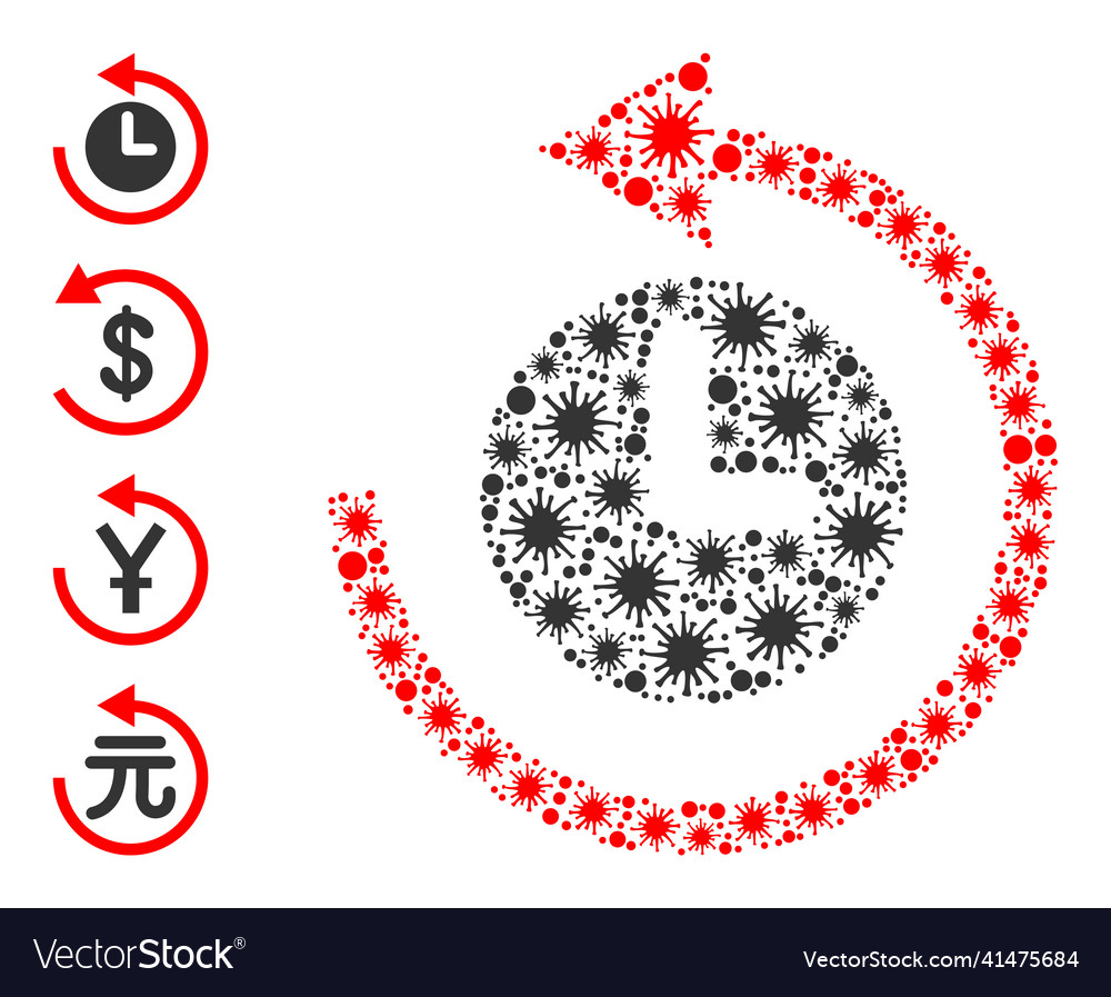 Bacilla time return rotation composition icon vector image Bacilla time return rotation composition icon