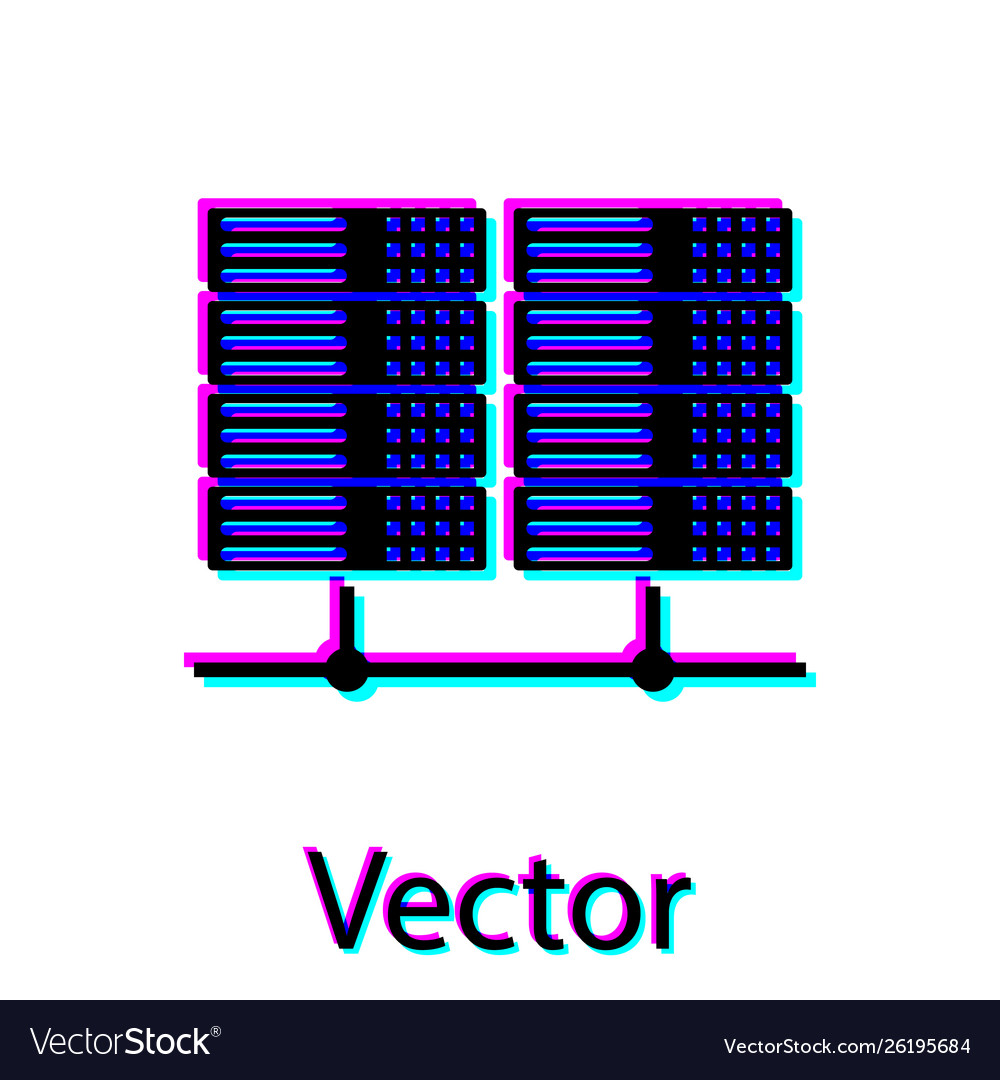 Black server data web hosting icon isolated Vector Image Black server data web hosting icon isolated