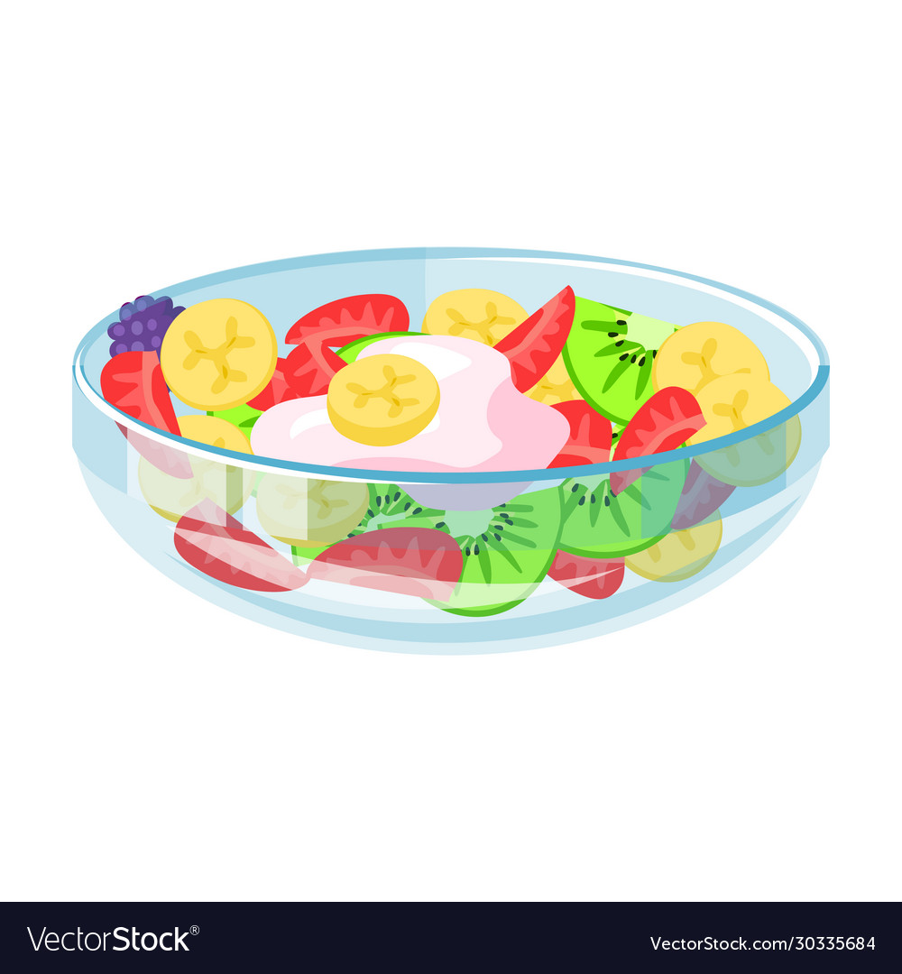 Bowl fruit salad iconcartoon