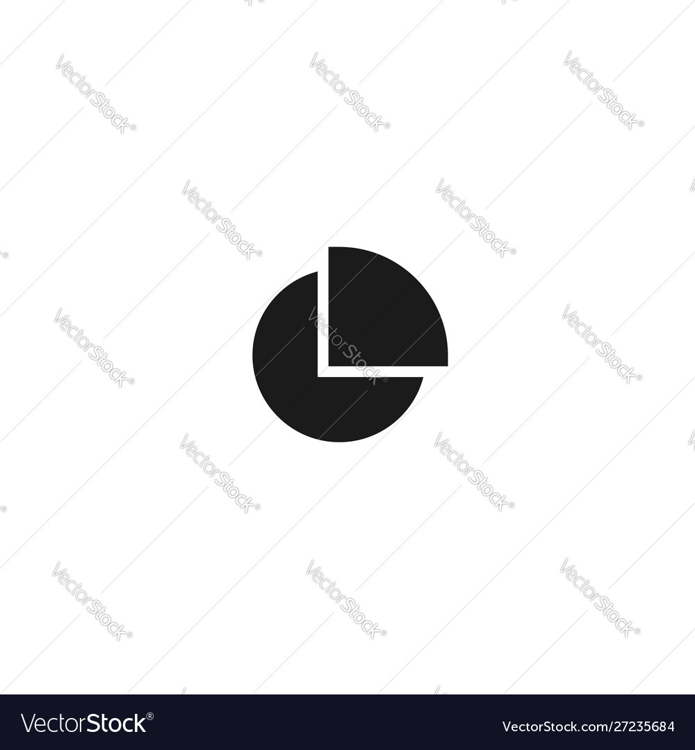 Chart pie with quarter slice icon design simple vector image Chart pie with quarter slice icon design simple