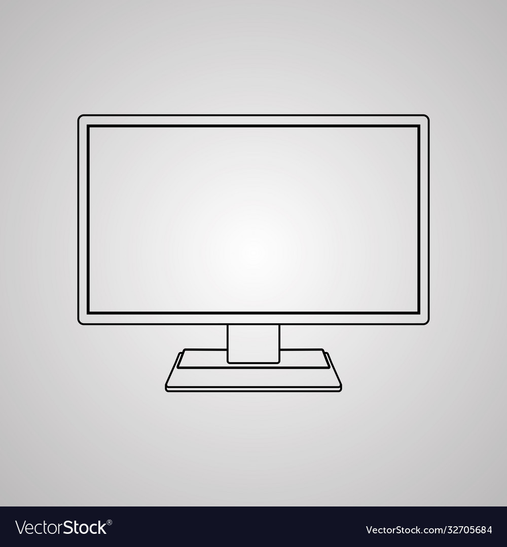 Computer display screen monitor vector image Computer display screen monitor