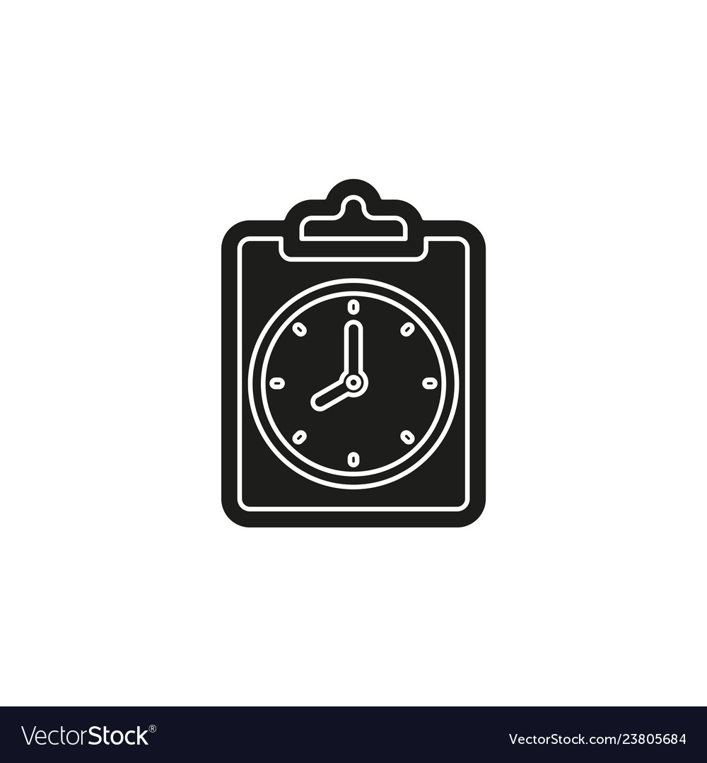 Document with clock icon questionnaire vector image Document with clock icon questionnaire