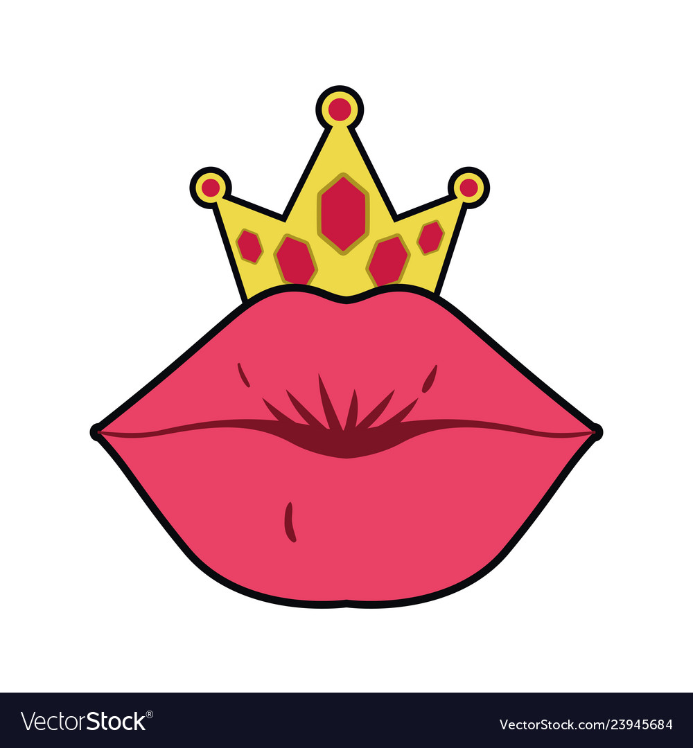 Female lips pop art style isolated icon