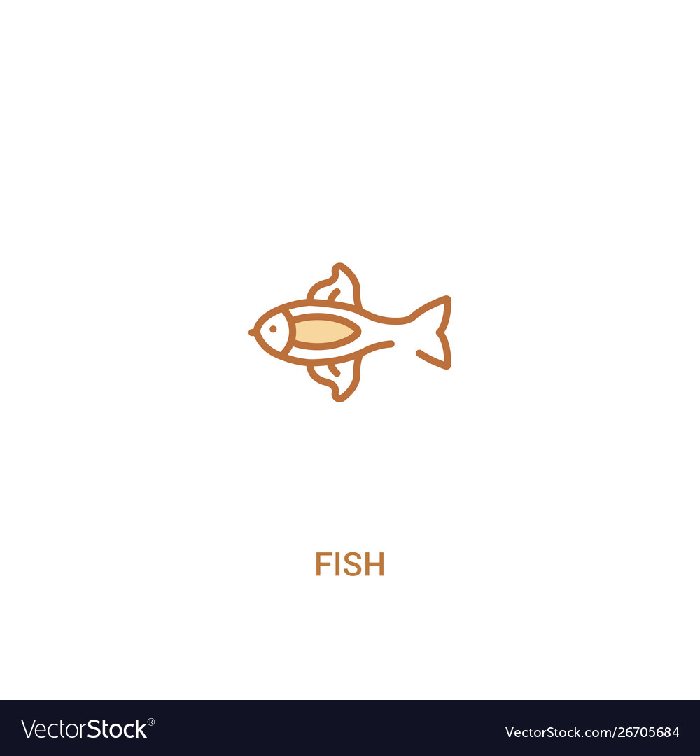 Fish concept 2 colored icon simple line element
