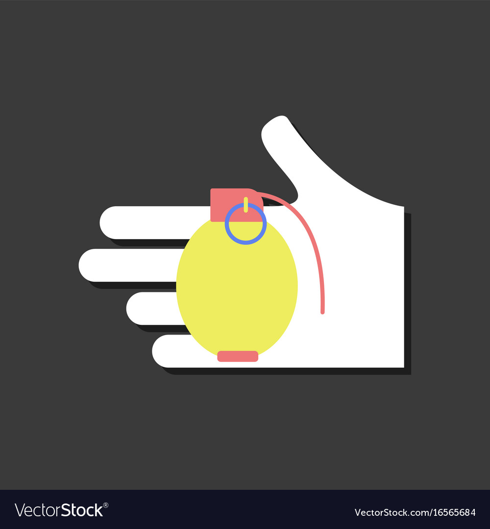 Flache Icon Design Sammlung frag Granate in der Hand