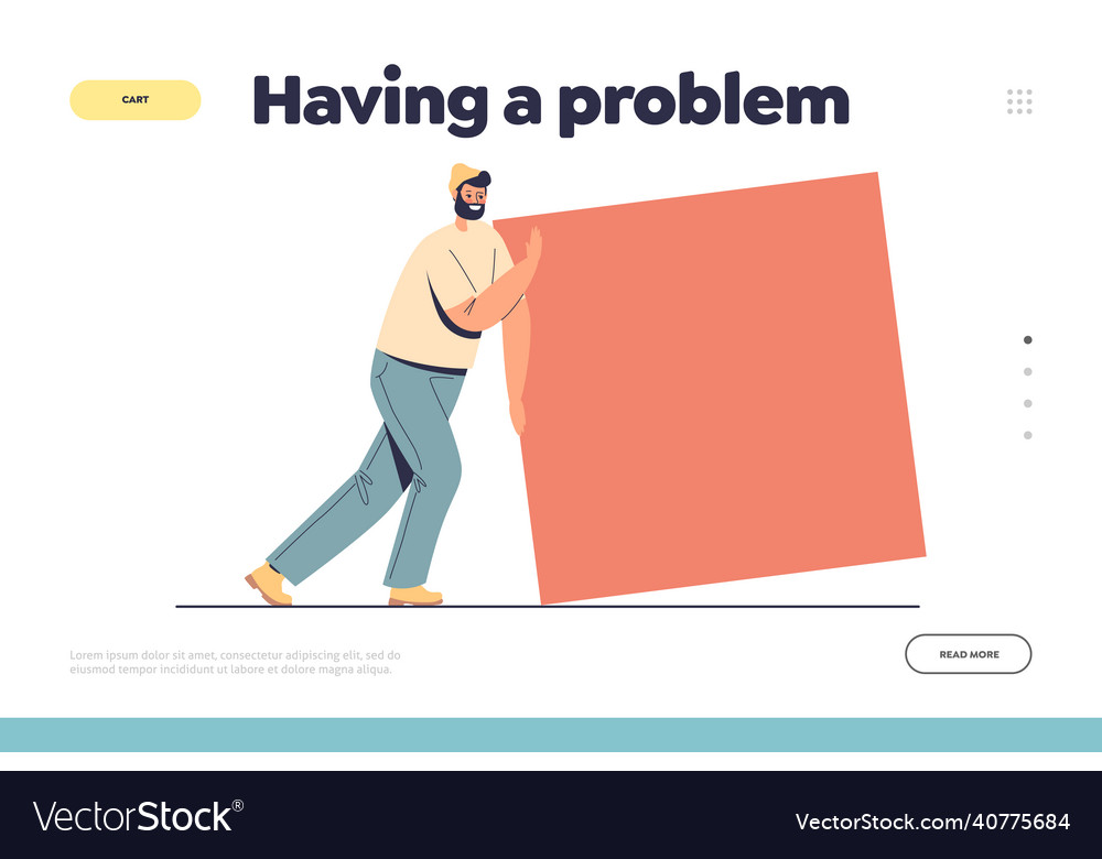 Having problem concept of landing page with man vector image Having problem concept of landing page with man