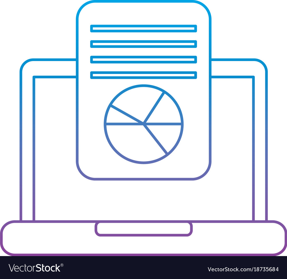 Laptop computer screen document file graph diagram