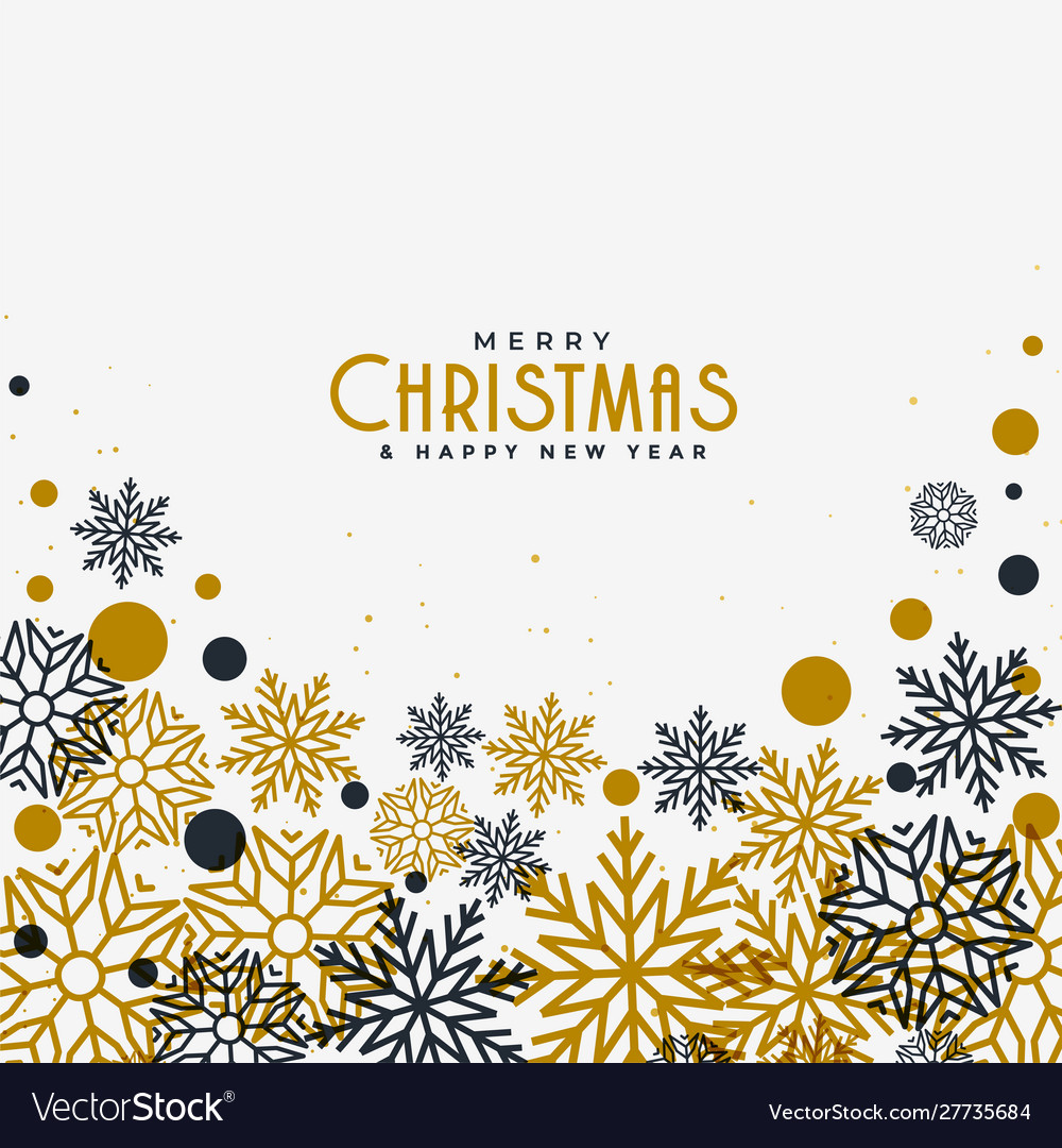 Merry christmas white background with gold Vector Image