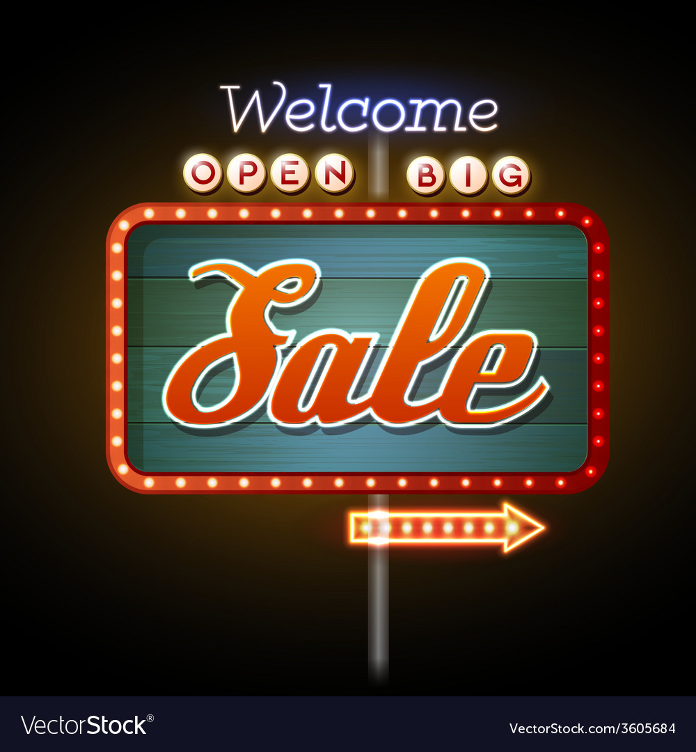 Neon sign big sale Royalty Free Vector Image - VectorStock