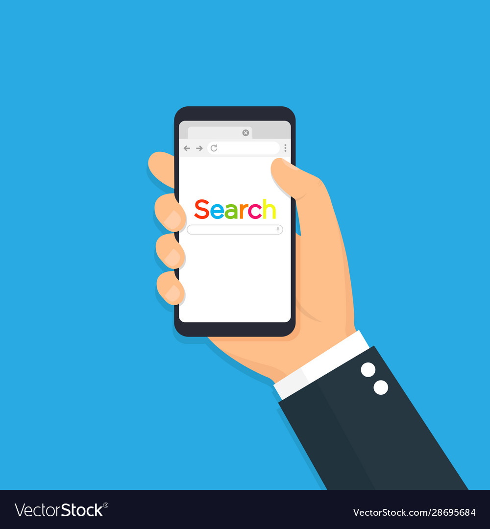 Phone with open browser vector image Phone with open browser
