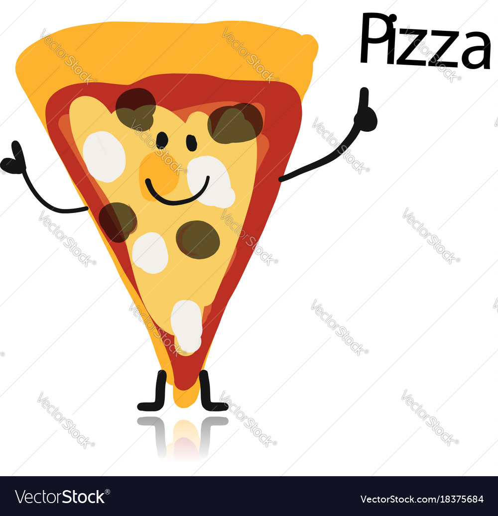 Pizza slice character sketch for your design
