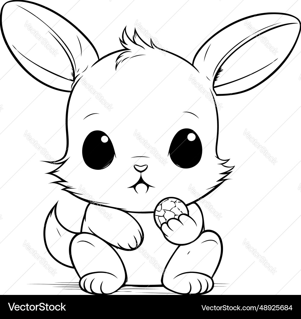 Rabbit with easter egg coloring book Royalty Free Vector