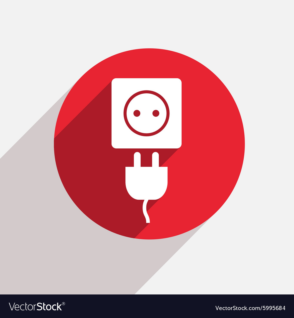 Red Plug Icon with Circle