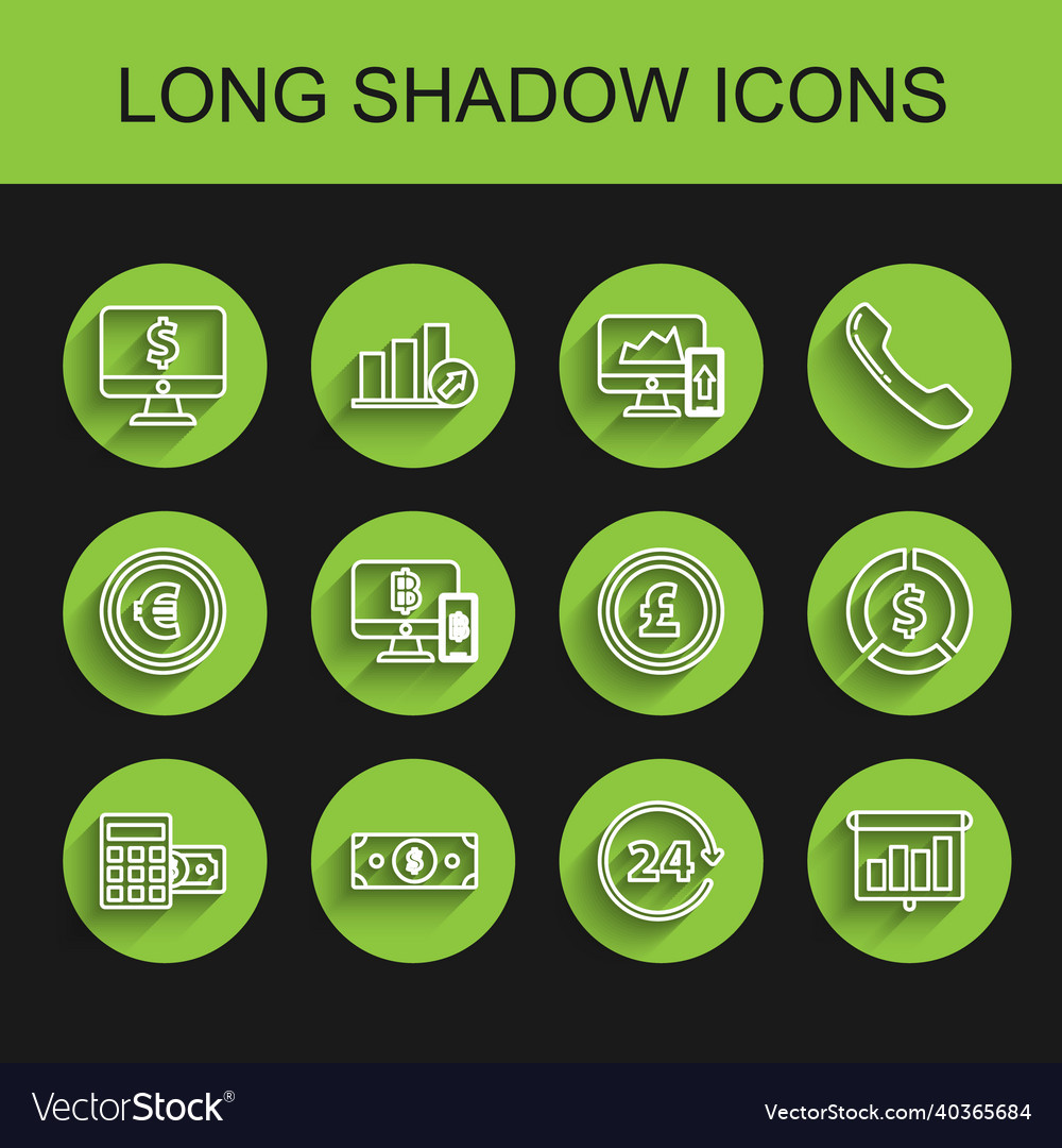 Set line calculator with dollar symbol vector image Set line calculator with dollar symbol