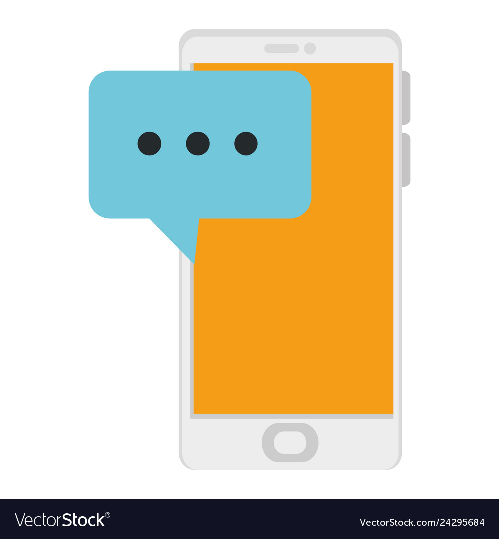 Smartphone device with speech bubble Vector Image Smartphone device with speech bubble