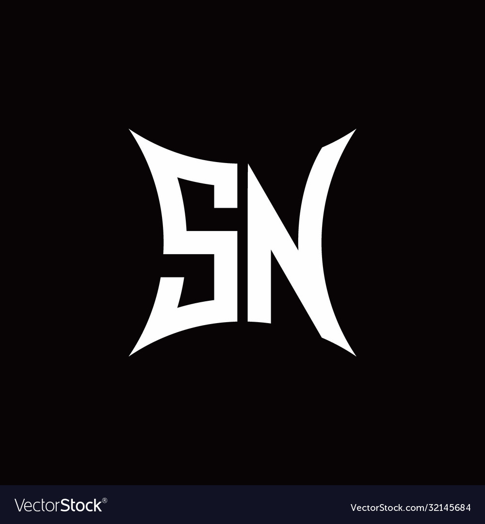 Sn monogram logo with sharped shape design