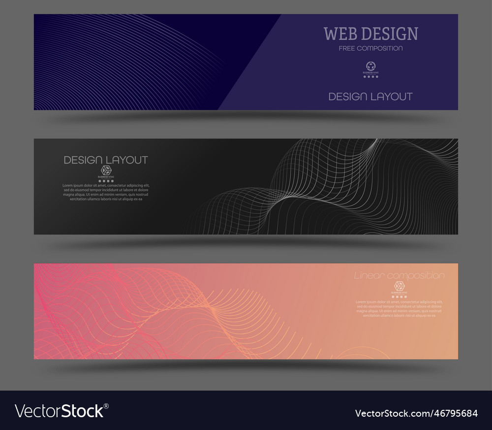 Wave pattern a set of backgrounds for websites vector image Wave pattern a set of backgrounds for websites