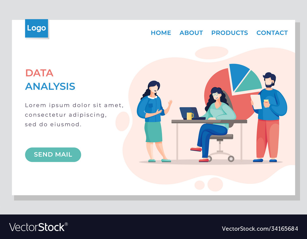 Webpage modern website in flat style team vector image Webpage modern website in flat style team