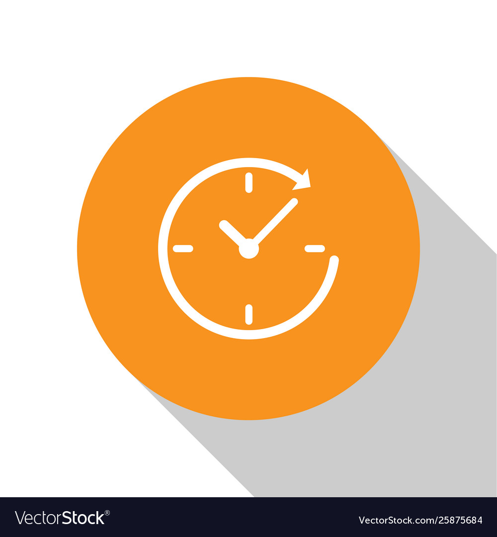 White clock with arrow icon isolated on Vector Image White clock with arrow icon isolated on