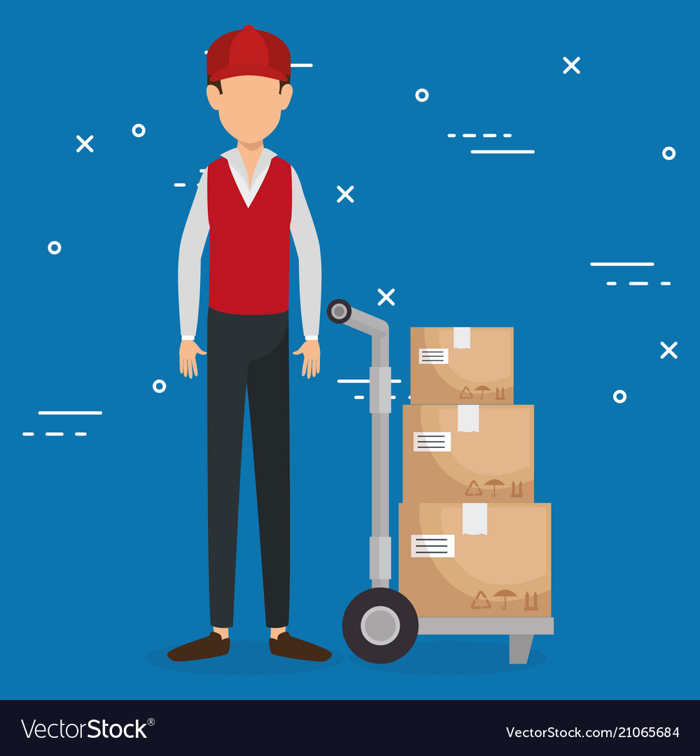 Worker logistic service avatar vector image Worker logistic service avatar
