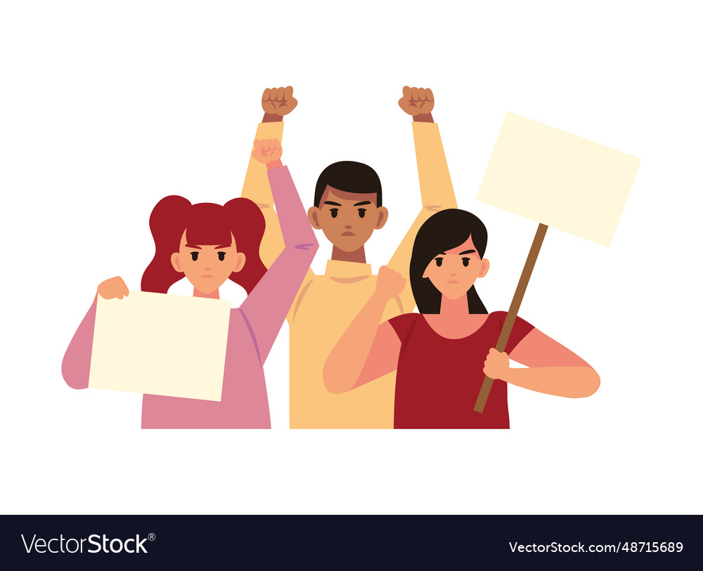 Activists group people demonstration Royalty Free Vector