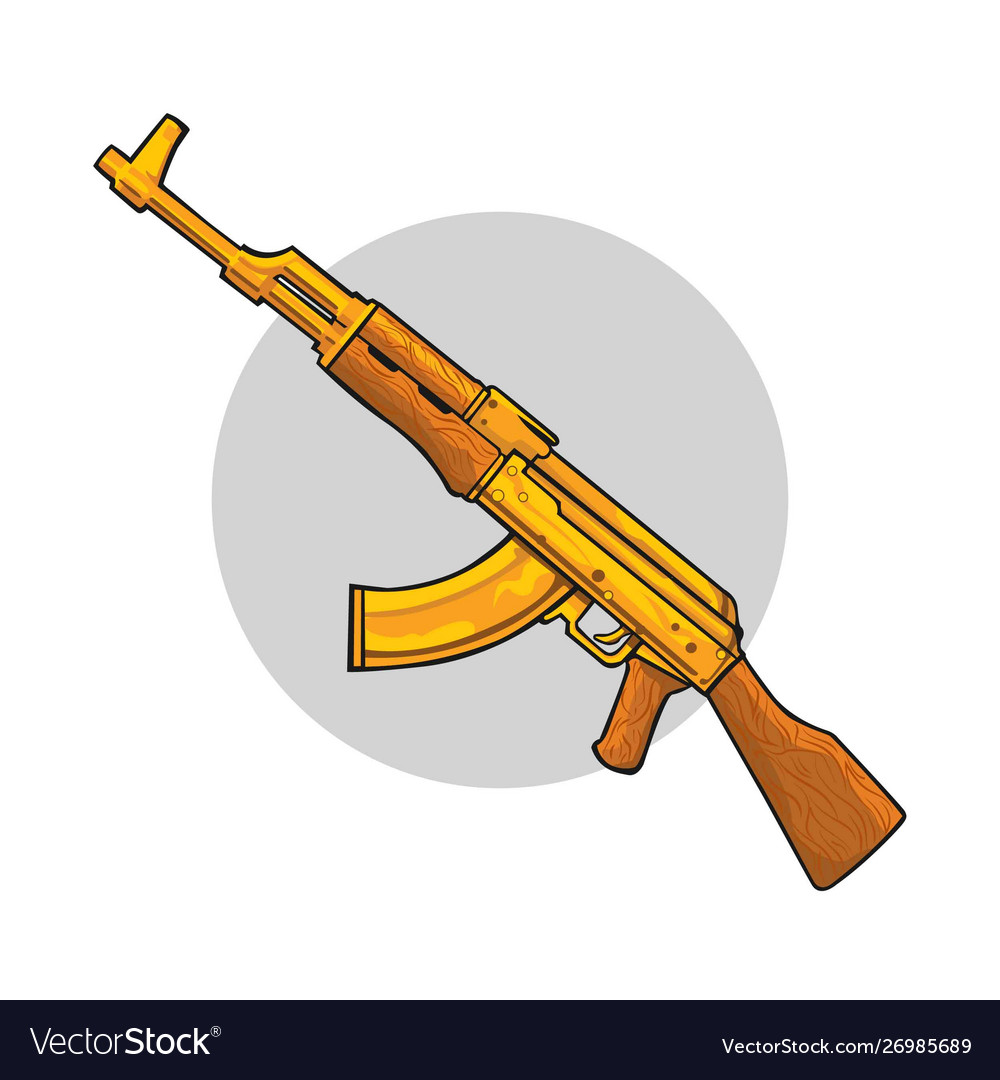 Ak 47 assault rifle art Royalty Free Vector Image