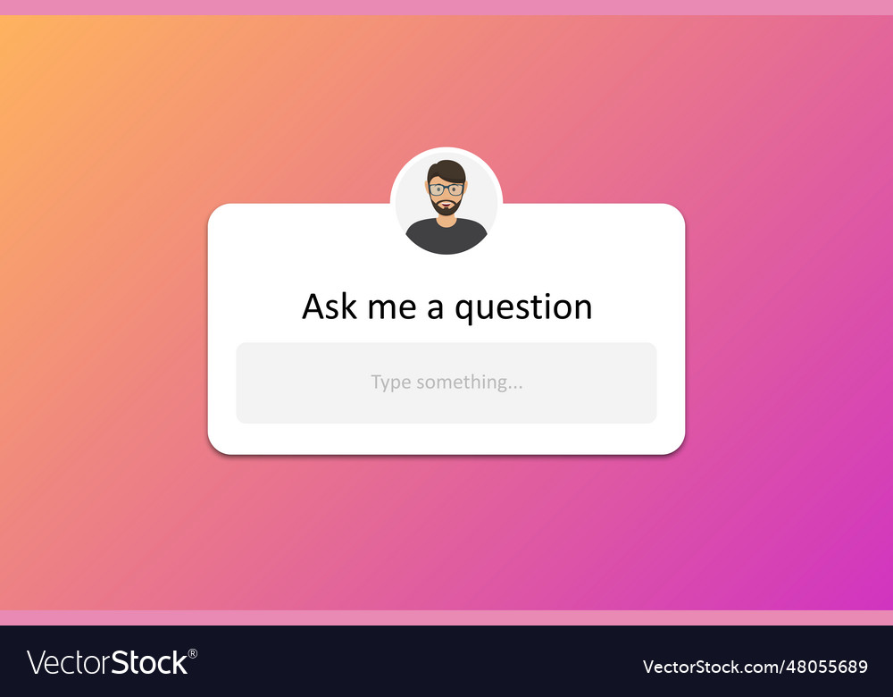Ask me a question interface frame in flat design Vector Image Ask me a question interface frame in flat design