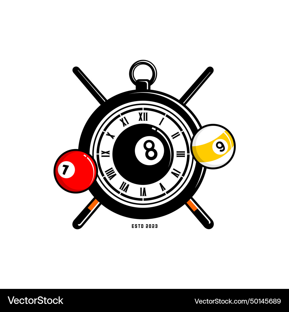 Billiard oclock Royalty Free Vector Image - VectorStock
