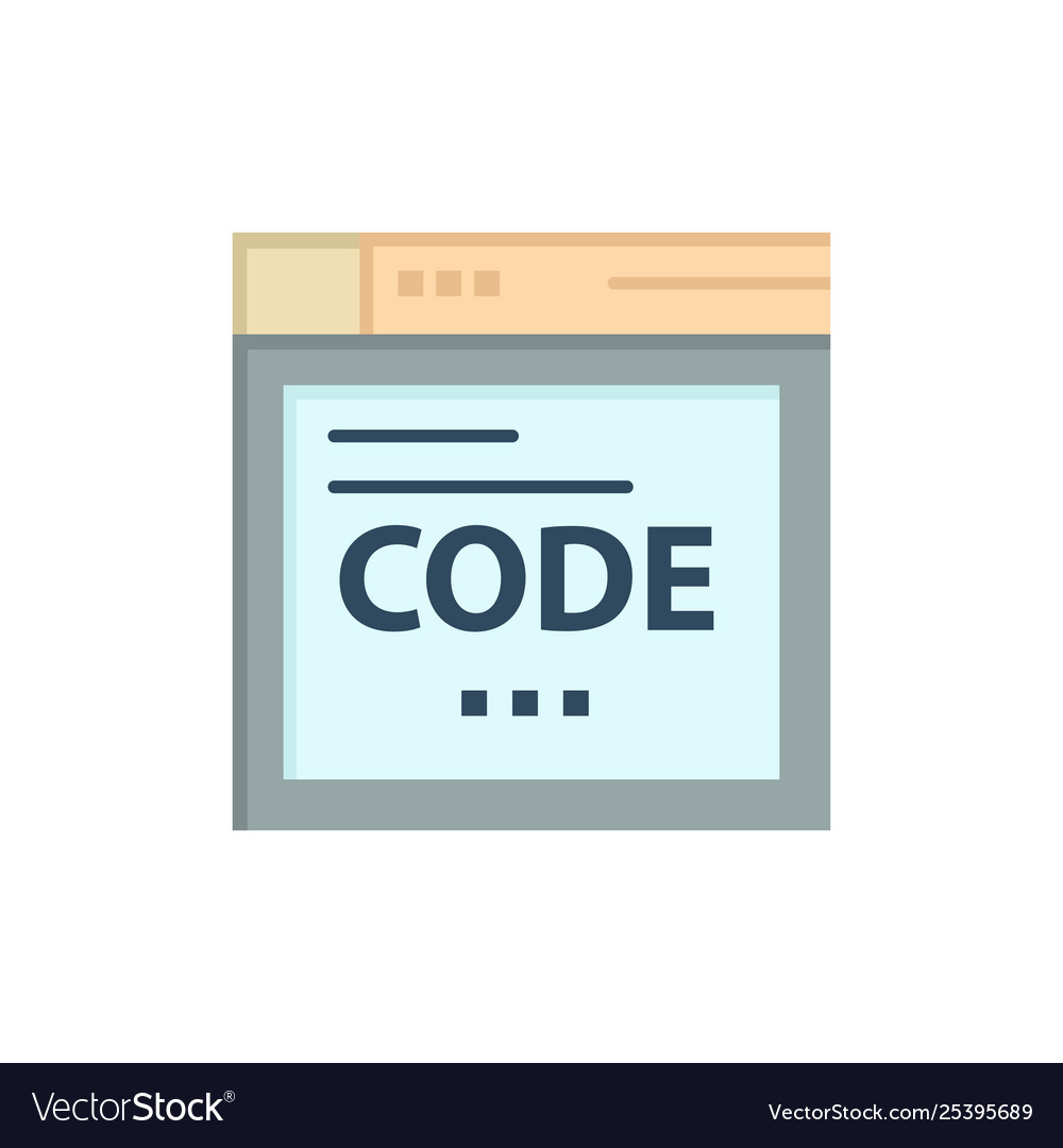 Browser Internet-Code kodieren flache Farbe Symbol vector image Browser Internet-Code kodieren flache Farbe Symbol