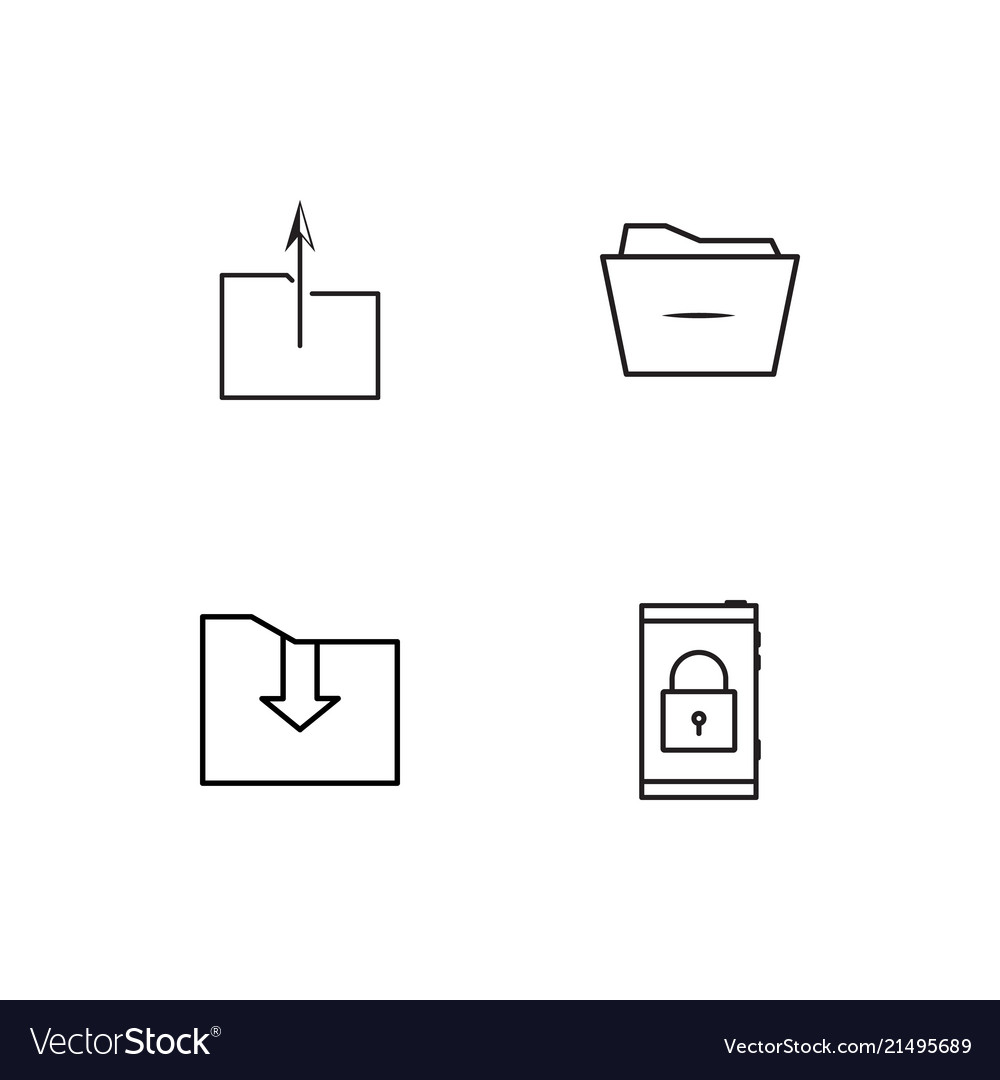 Cyber security linear icons set simple outline