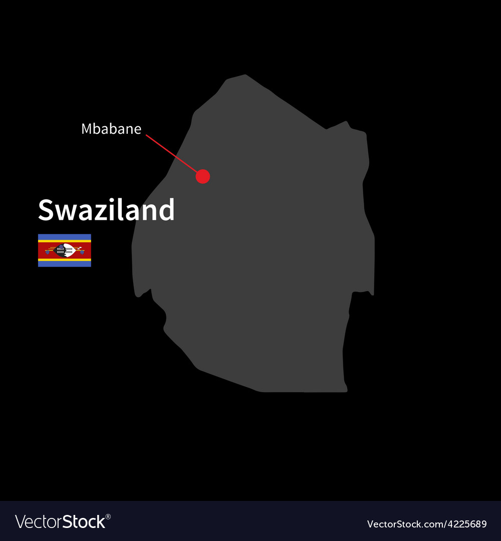 Detailed map of swaziland and capital city mbabane