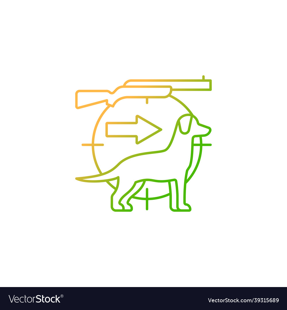 Dog handler gradient linear icon vector image Dog handler gradient linear icon