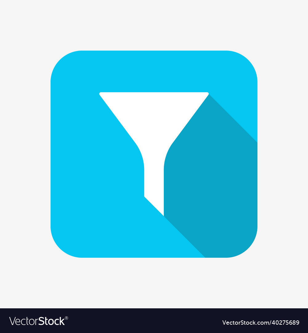 Filter flat icon data button for web Vector Image Filter flat icon data button for web