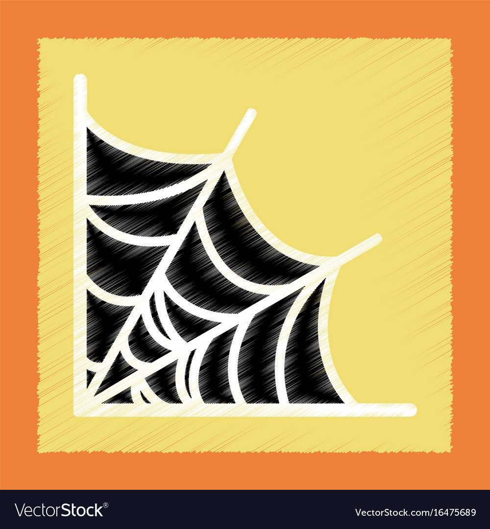 Flat shading style icon spider web