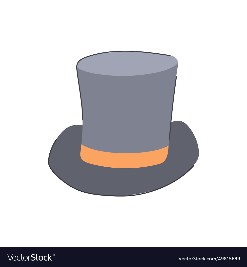 Gentleman cylinder hat cartoon Royalty Free Vector Image