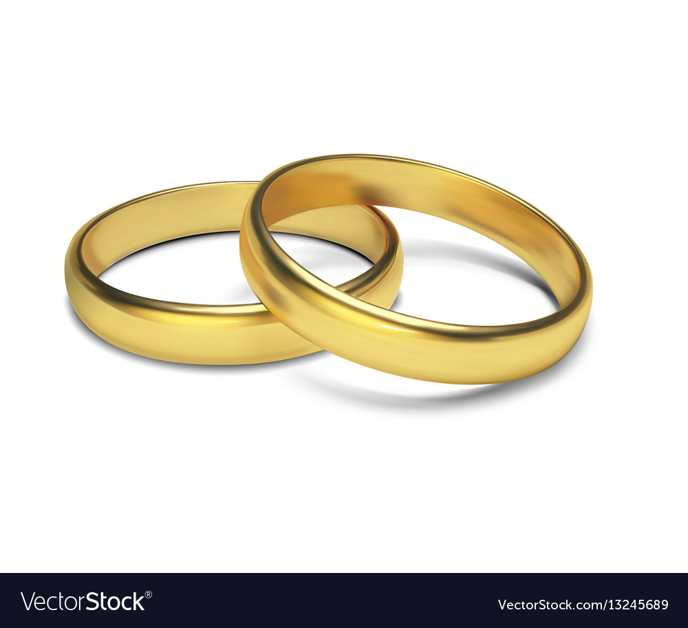 Golden rings isolated on white background Vector Image