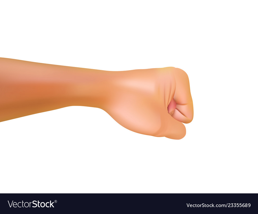 Hand gesture of punching side viewm gradient mesh Vector Image Hand gesture of punching side viewm gradient mesh