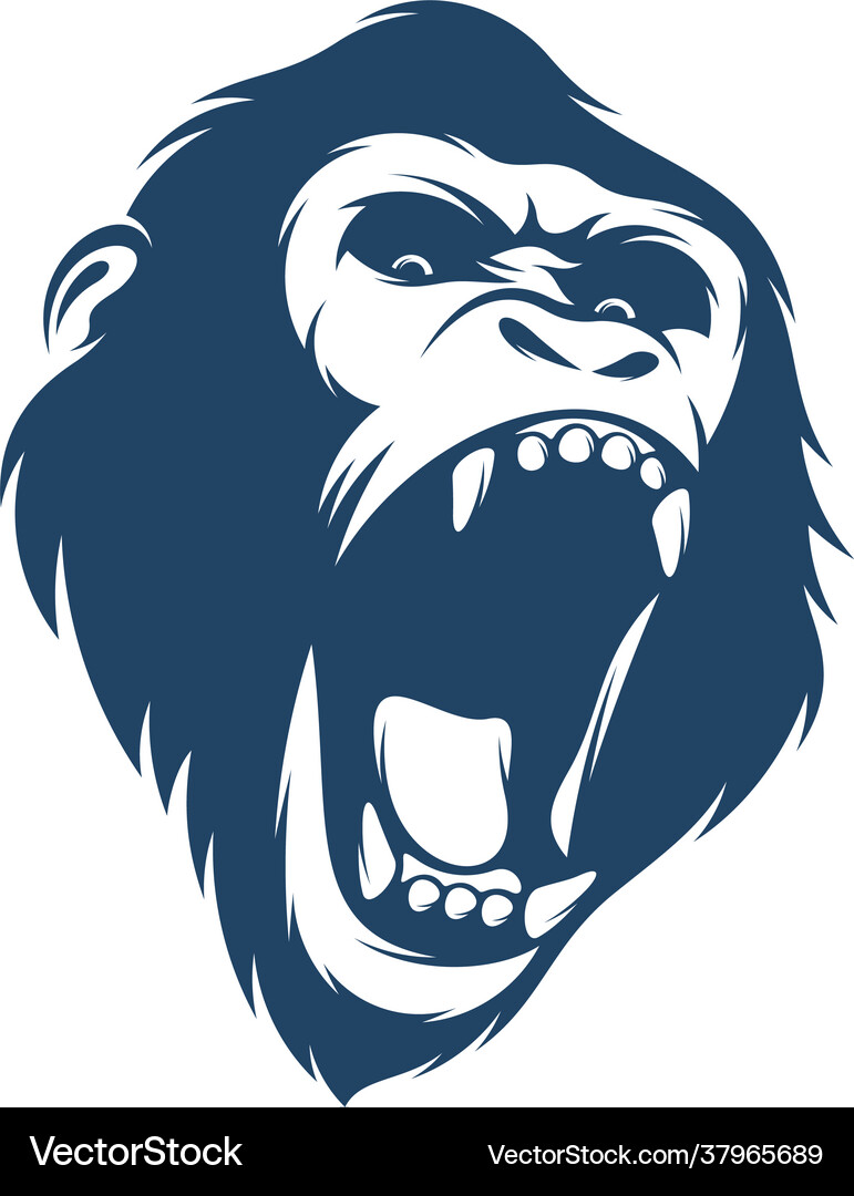 Head monkey logo design Royalty Free Vector Image