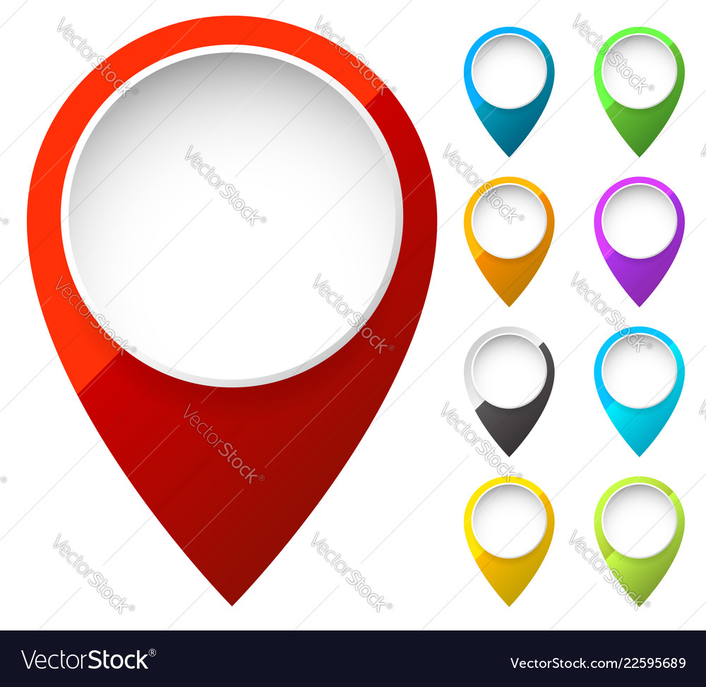 Map Pin Icons - 6 Color Set