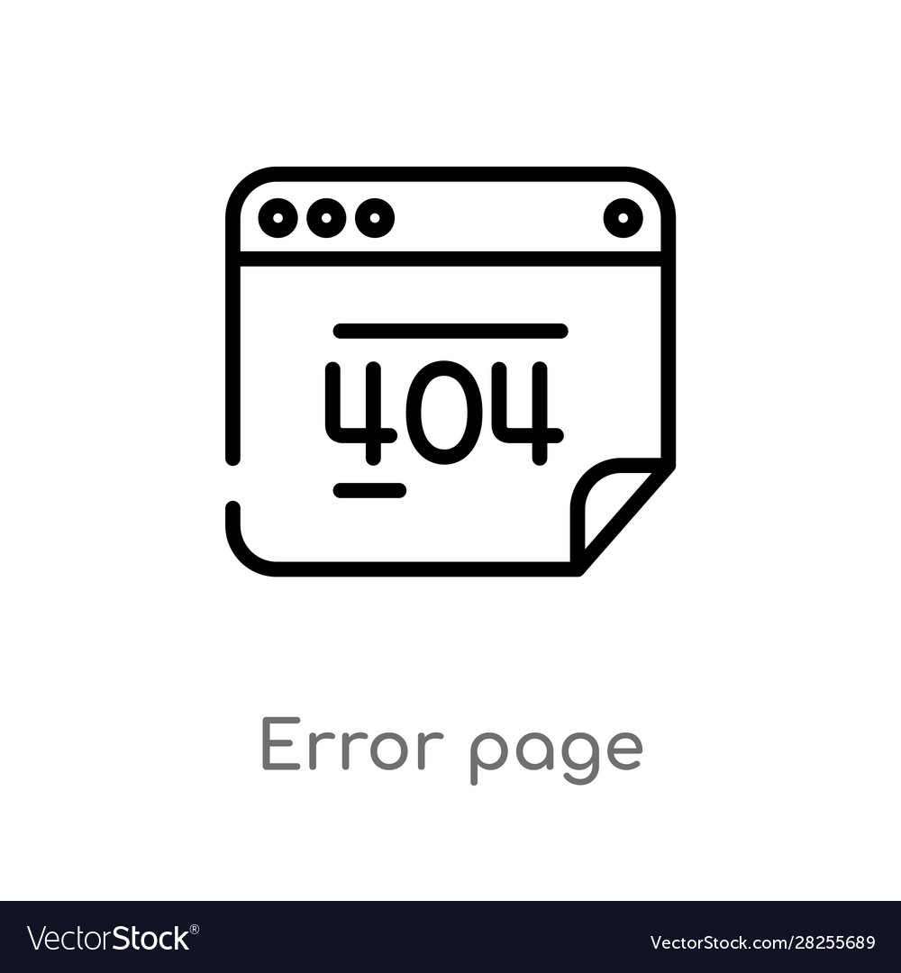 Outline error page icon isolated black simple