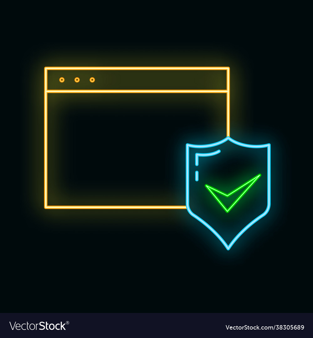 Programming concept online computer icon neon Vector Image Programming concept online computer icon neon