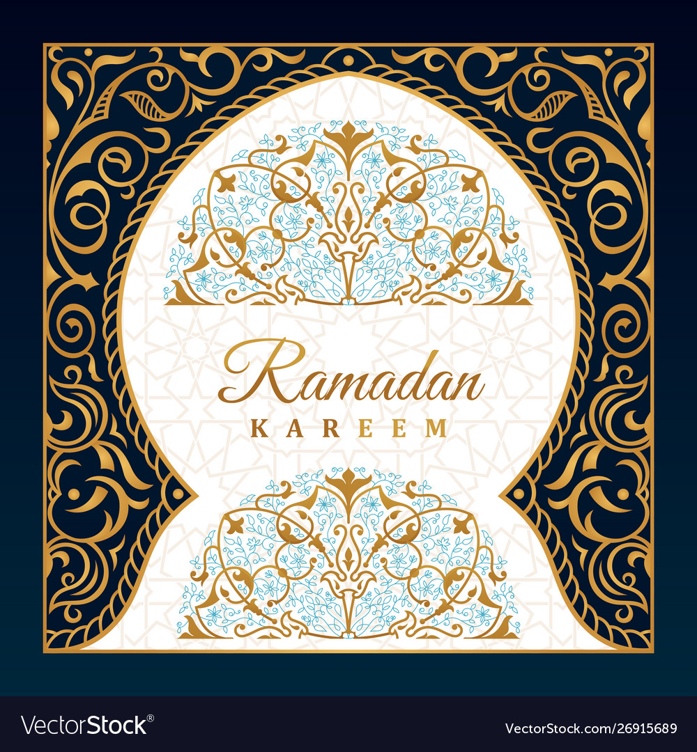 Ramadan kareem islamic greeting card eastern Vector Image