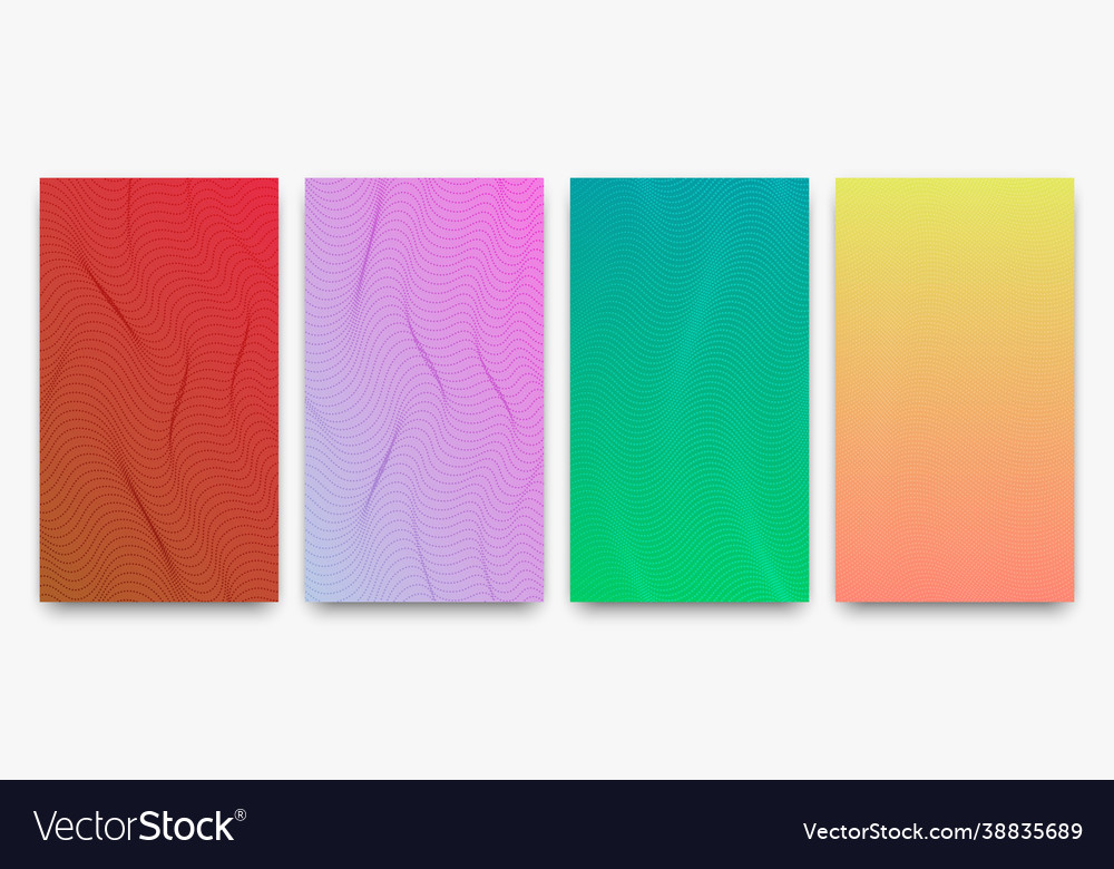 Set halftone gradient backgrounds with dots vector image Set halftone gradient backgrounds with dots