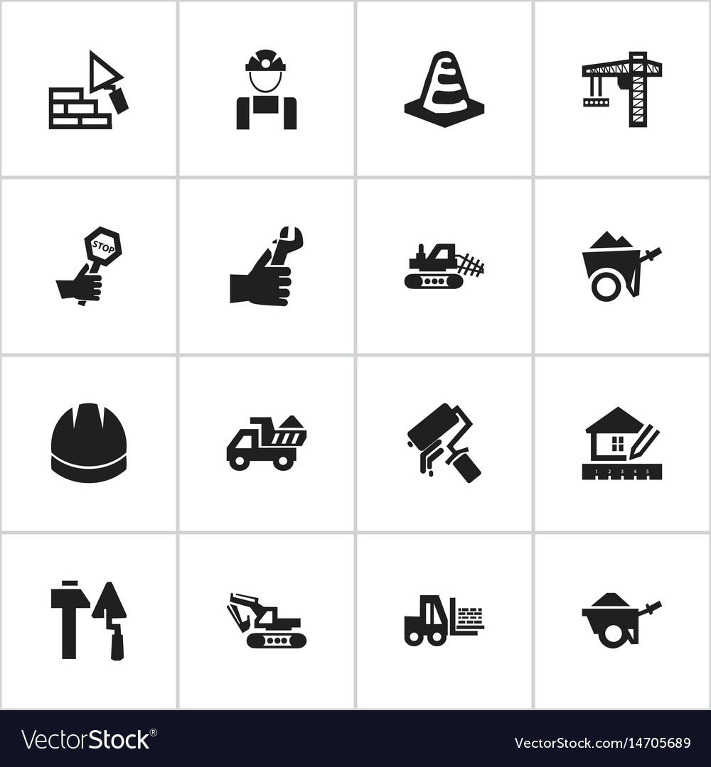 Set of 16 editable structure icons includes