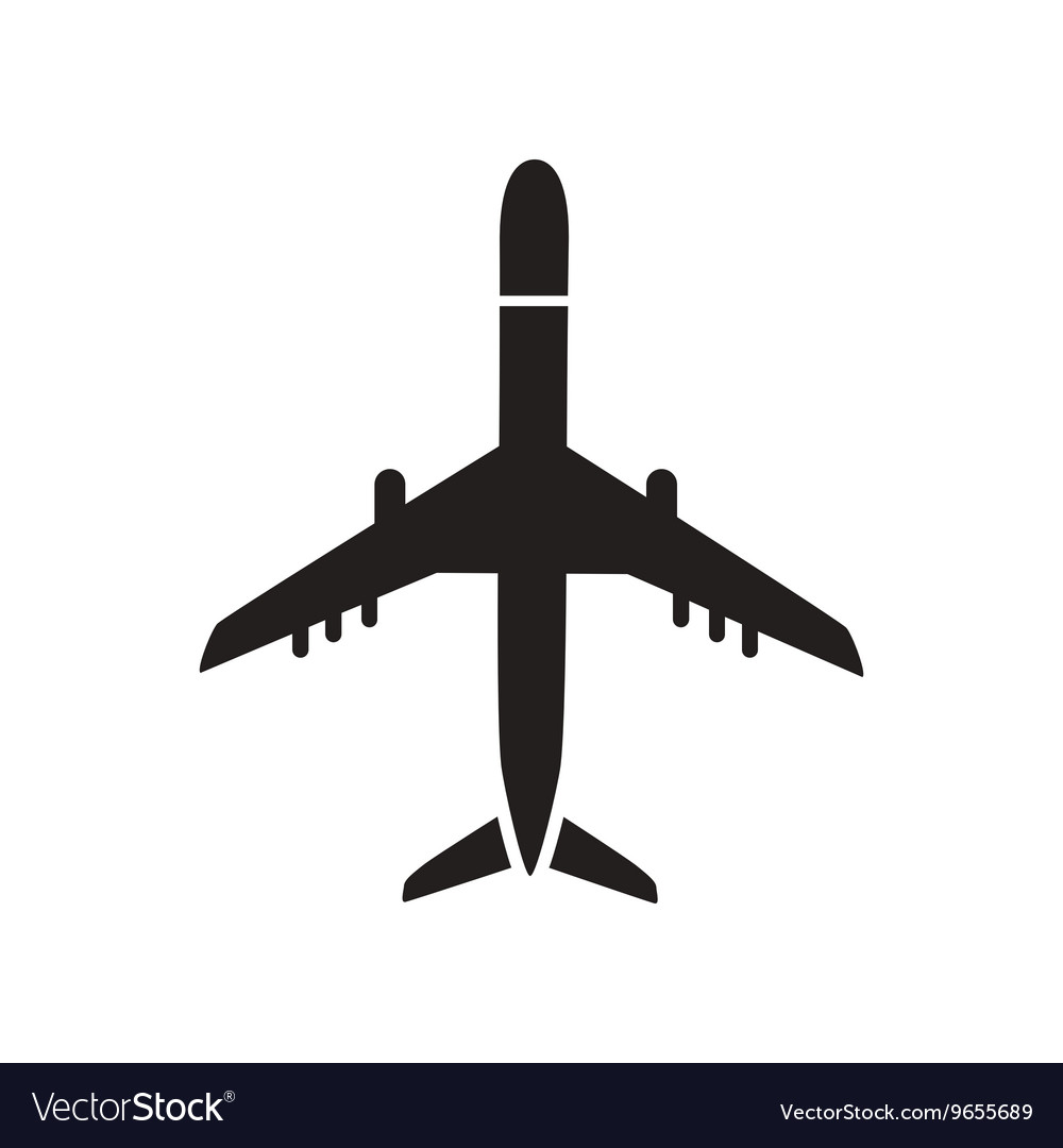 Simple Airplane Icon - Black and White