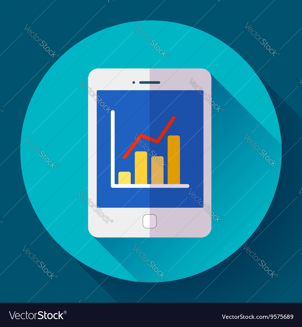 Tablet computer screen icon with diagram