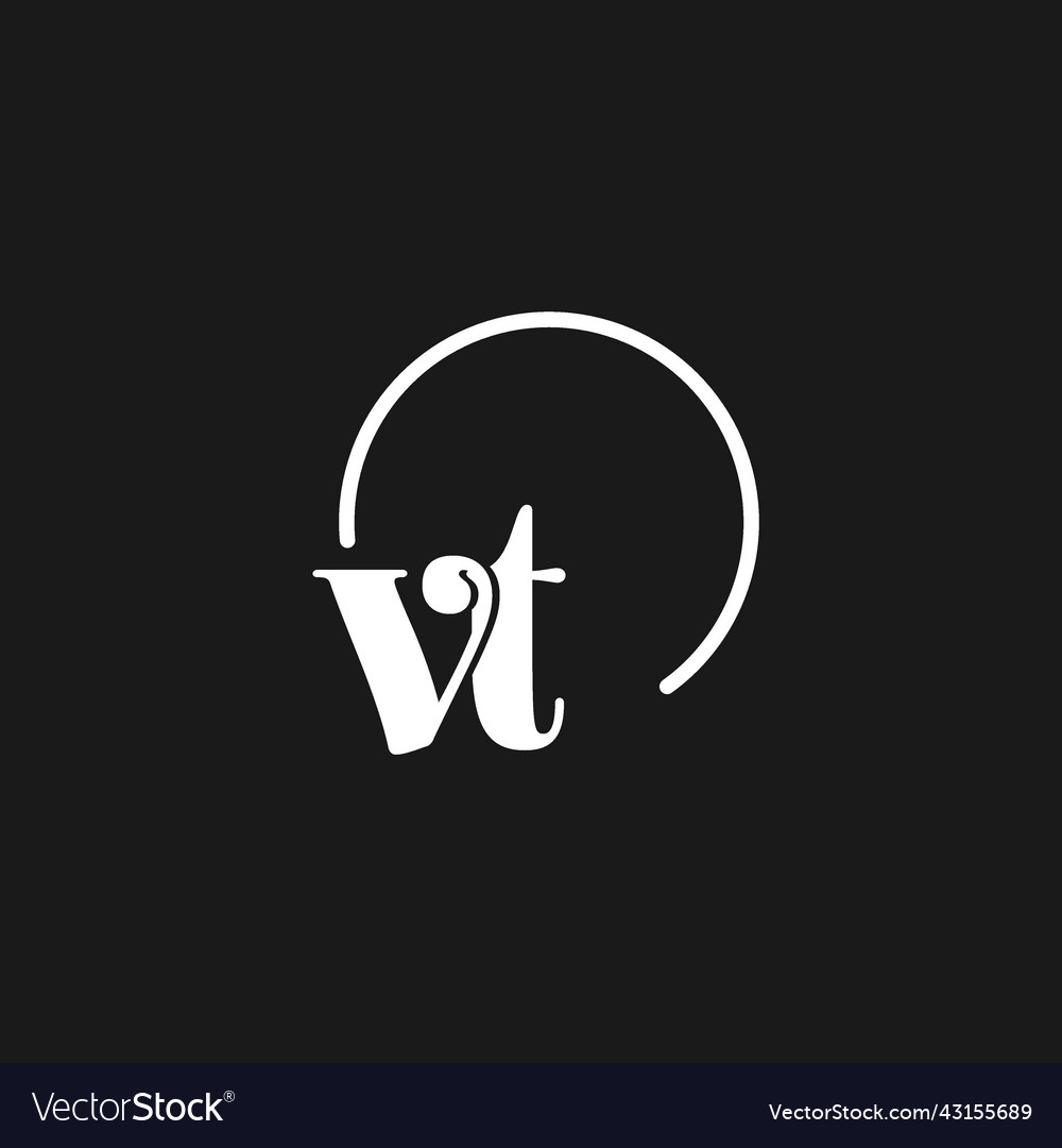 Vt logo initials monogram with circular lines